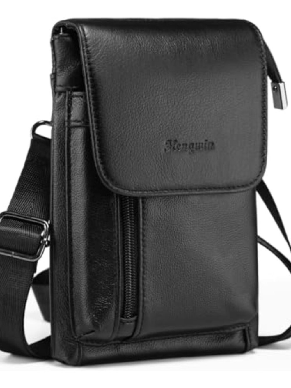 Genuine Leather Crossbody Bag Men Women Belt Pouch Travel Passport Wallet